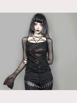 Pentagram Gothic Blouse by Blood Supply (BSY75)